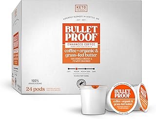 Bulletproof Coffee + Organic Grass-Fed Butter Single-Serve Pods, Keto Coffee, All-in-One Recipe with MCT Oil and Butter, Packaging May Vary