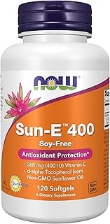 NOW Foods Supplements, Sun-E™ 400 IU with d-alpha Tocopherol from Non-GMO Sunflower Oil, 120 Softgels