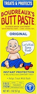 Boudreaux's Butt Paste Original Diaper Rash Cream, Ointment for Baby, 2 oz. Tube, (Pack of 2)