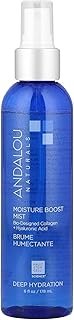 Andalou Naturals Face Mist, Moisture Boost Facial Spray with Hyaluronic Acid & Collagen, Hydrating & Moisturizing Skin Care for Dry and Dehydrated Skin, 6 fl oz