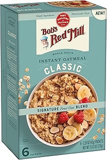 Bob's Red Mill Instant Oatmeal, Classic, 6 Packets Total, Non-GMO, Gluten Free, Whole Grain