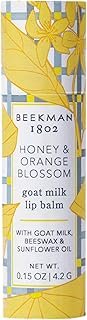 Beekman 1802 Lip Balm, Honey & Orange Blossom - Scented - 0.15 oz - With Goat Milk, Vitamin E & Beeswax for Dry, Cracked Lips - Good for Sensitive Skin - Cruelty Free - Packaging May Vary