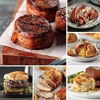 Ultimate Ribeye Gift Package (4 Bacon-Wrapped Ribeyes, 4 Air-Chilled Chicken Breasts, 4 PureGround Filet Mignon Burgers, 4 Kielbasa Sausages, 4 Scalloped Potatoes, 4 Caramel Apple Tartlets, 1 jar Omaha Steaks Seasoning)
