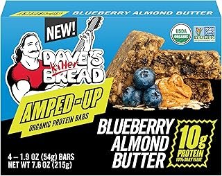 Dave's Killer Bread Amped-Up Blueberry Almond Butter Organic Protein Bars, 4 Count