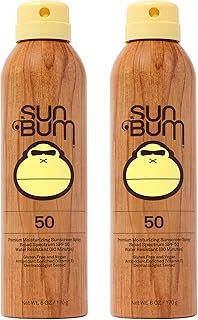 Sun Bum Original SPF 50 Sunscreen Body Spray - Broad Spectrum Moisturizing Sunscreen with Vitamin E - Hawaii 104 Act Compliant (Made without Octinoxate & Oxybenzone) - 6 oz (Pack of 2)