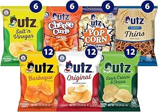 Utz Variety Pack of 60 Individual Potato Chip, Cheese Curl, Popcorn & Pretzel Snacks for On-the-Go