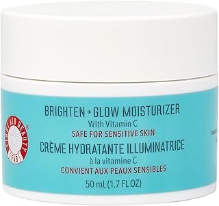 First Aid Beauty Brighten + Glow Moisturizer with Vitamin C, Visibly Enhance Natural Healthy Glow for All Day Hydration, Lightweight Texture, Safe for Sensitive Skin, 1.7 oz