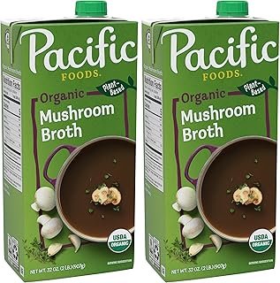 Pacific Foods Organic Mushroom Broth, 32-Ounce Carton (Pack of 2)