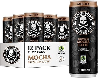 Death Wish Coffee Iced Coffee Cold Brew, 8g Protein, Fair Trade (Mocha Latte)