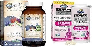Garden of Life Organics Multivitamin for Men & Dr. Formulated Women's Probiotics Once Daily, 16 Strains, 50 Billion, 30 Capsules