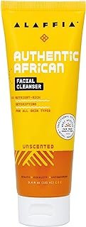 Alaffia Skin Care, Authentic African Black Soap Facial Cleanser, Nutrient Rich, Detoxifying, Shea Butter Daily Face Wash, Removes Makeup, For All Skin Types, Unscented, 3.4 Fl Oz