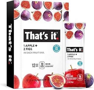 That's it. Apple + Fig Fruit Bars 100% All Natural, No Artificial Ingredients or Preservatives Delicious Healthy Snack for Children & Adults, Vegan, Gluten Free, Paleo, Kosher, Non GMO (12 Pack)