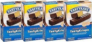 Tastykake Tastycrisps Peanut Butter Filled Chocolate Coated Wafers, FOUR 18 oz. Boxes