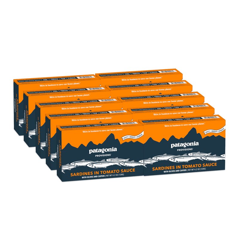 Patagonia Provisions - Tomato Olive Sardines | Responsibly sourced in Spain | 14g Protein per Tin & Gluten Free | Pack of 10