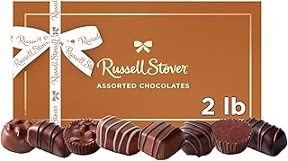 NEW - RUSSELL STOVER Assorted Milk & Dark Chocolate Gift Box, 32 oz. (≈ 56 pieces)
