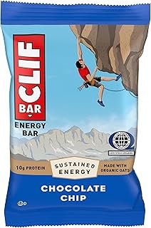 CLIF Bar Chocolate Chip - Made with Organic Oats - Energy Bars - Non-GMO - Plant Based Protein Bars (1 Count)