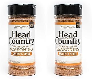 Head Country Bar-B-Q Championship Seasoning, Sweet & Spicy | Gluten Free, MSG Free Barbecue Seasoning With No Allergens | Sweet, Smoky Dry Rub Great On BBQ Chicken, Pork & Ribs | 5.12 Ounce, Pack of 2