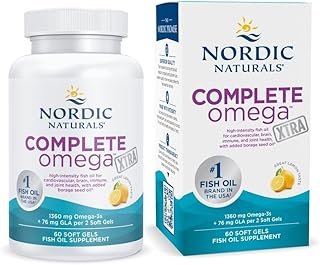 Nordic Naturals Complete Omega Xtra, Lemon - 60 Soft Gels - 1360 mg Omega-3 + 76 mg GLA - Healthy Skin - Cognition - Non-GMO - 30 Servings