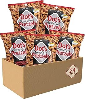 Dot's Homestyle Pretzels 1.5 Ounce Lunchbox Size Individual Pack Original Seasoned Pretzel Twists (24 Pack)