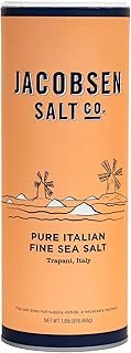 Jacobsen Salt Co. Pure Italian Fine Grain Sea Salt - Real Sea Salt for Cooking, Baking, or Pickling, Gourmet Seasoning, Harvested in Italy - 1.8 lb