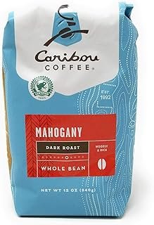 Caribou Coffee Whole Bean Mahogany Dark Roast Coffee (Pack of 2)(Packaging may vary)