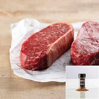 4 (10 oz) Butcher's Cut New York Strip + Seasoning (Butcher's Cut New York Strip and Omaha Steaks Seasoning)