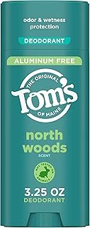 Tom’s of Maine North Woods Aluminum Free Natural Deodorant For Women & Men | Goes on Clear | Odor & Wetness Protection | Naturally Derived and Moisture-Locking Ingredients | 3.25 oz