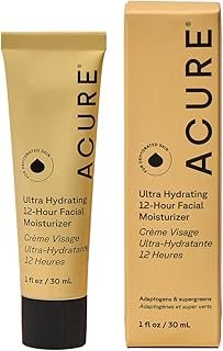 Acure Ultra Hydrating 12 Hour Facial Cream - Intense Face Moisturizer for Women & Men, Hydrating Lotion to Tone & Replenish Dry Skin with Ashwagandha, Holy Basil & Antioxidants, Vegan - 1.7 fl oz
