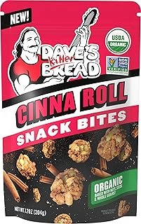 Dave's Killer Bread Cinna Roll Organic Snack Bites, Cinnamon Organic Snacks, 7.2 oz