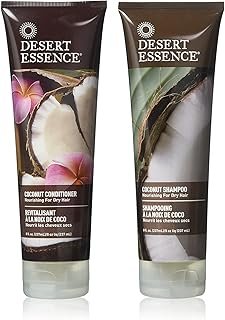 Desert Essence Coconut Shampoo & Conditioner Bundle - 8 Fl Ounce - Nourishing For Dry Hair - Delightful Scent - Refreshes Skin - Coconut Oil