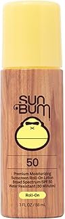 Sun Bum Original SPF 50 Roll-On Sunscreen Body Lotion - Broad Spectrum Moisturizing Sunscreen with Vitamin E - Hawaii 104 Act Compliant (Made without Octinoxate & Oxybenzone) - Travel Size - 3 oz