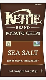 Kettle Brand Potato Chips, Sea Salt, 5 Ounce Bags (Pack of 15)