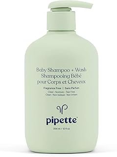 Pipette Baby Shampoo + Wash, Fragrance Free, 12 fl oz, (354 ml)