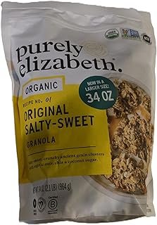 Organic Original Salty-Sweet Purely Elizabeth Granola Crunchy ancient grain clusters with organic oats, chia & coconut sugar, Gluten-Free, Non-GMO 34oz Bag (Pack 1)