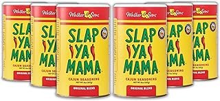 SLAP YA MAMA Original Blend Cajun Seasoning - 8 oz Can, Pack of 6, All Natural, MSG Free, Kosher - Authentic Louisiana Flavor