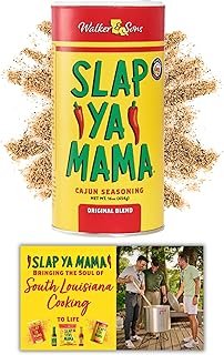 SLAP YA MAMA Original Blend Cajun Seasoning - 16 oz Can, Pack of 1, All Natural, MSG Free, Kosher - Authentic Louisiana Flavor