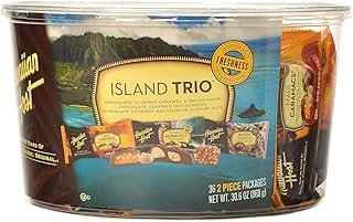 Hawaiian Host Island Trio Gift Pack 36 Count Chocolate and Macadamia by Hawaiian Host