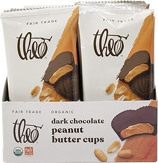 THEO Chocolate Organic Dark Chocolate Peanut Butter Cups,12 Pack