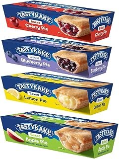 Tastykake Variety Baked Pies, Cherry, Blueberry, Lemon, Apple, Made with Real Fruit - 4 Pack