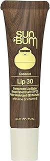 Sun Bum SPF 30 Sunscreen Coconut Lip Balm Sunscreen - Broad Spectrum Moisturizing with Aloe & Vitamin E - Hawaii 104 Act Compliant (Made Without Octinoxate & Oxybenzone) - 0.5 oz