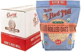 Bob's Red Mill Gluten Free Organic Quick Cooking Rolled Oats, 28oz (Pack of 4) - Non GMO, Whole Grain, Vegan, Kosher