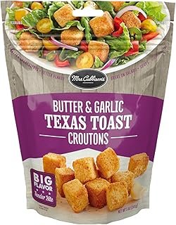 Mrs. Cubbison's Premium Texas Toast Croutons | Butter & Garlic | 5 Ounce, Pack of 9 | Crunchy Salad Topper