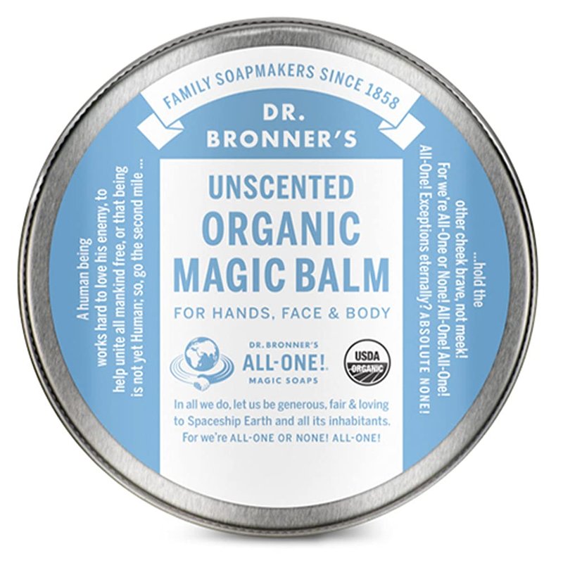 Dr. Bronner's Organic Magic Balm (Baby Unscented, 2 Ounce) - Made with Organic Beeswax & Hemp Oil, Moisturizes & Soothes Hands, Face and Body, Relieves Dry Skin, Helps Prevent Diaper Rash