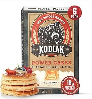Kodiak Cakes Protein Pancake Power Cakes, Flapjack and Waffle Baking Mix, Buttermilk, 20 Oz, (Pack of 6)