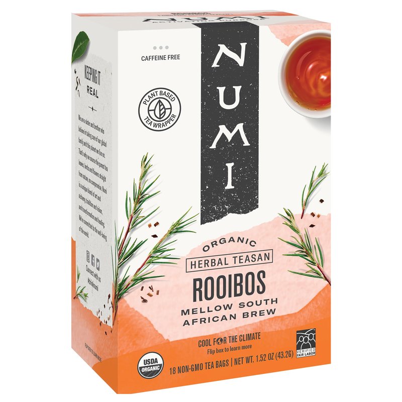 Numi Organic Tea, Rooibos, 18 Non-GMO Tea Bags