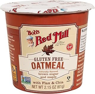 Bob's Red Mill GF Oatmeal Cup, Maple & Brown Sugar, 2.15 Ounce Cup (Pack of 1) - Non GMO, Whole Grain, Kosher
