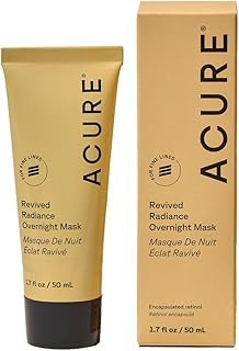 Acure Revived Radiance Overnight Mask - Night Face Mask for Sleeping, Hydrating Facial Jelly for Glass Skin & Natural Glow, Anti Aging & Nourishing with Encapsulated Retinol & Avocado Oil - 1.7 fl oz