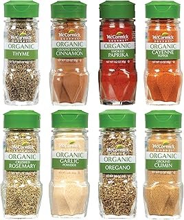 McCormick Gourmet Organic Spice Rack Refill Variety Pack, 8 count