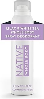Native Whole Body Deodorant Spray Contains Naturally Derived Ingredients, Deodorant for Women & Men | 72 Hour Odor Protection, Aluminum Free with Coconut Oil and Shea Butter | Lilac & White Tea