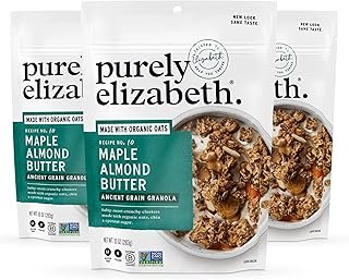 Purely Elizabeth, Maple Almond Butter, Ancient Grain Granola, Gluten-Free, Non-GMO (3 Ct, 10oz Bags)